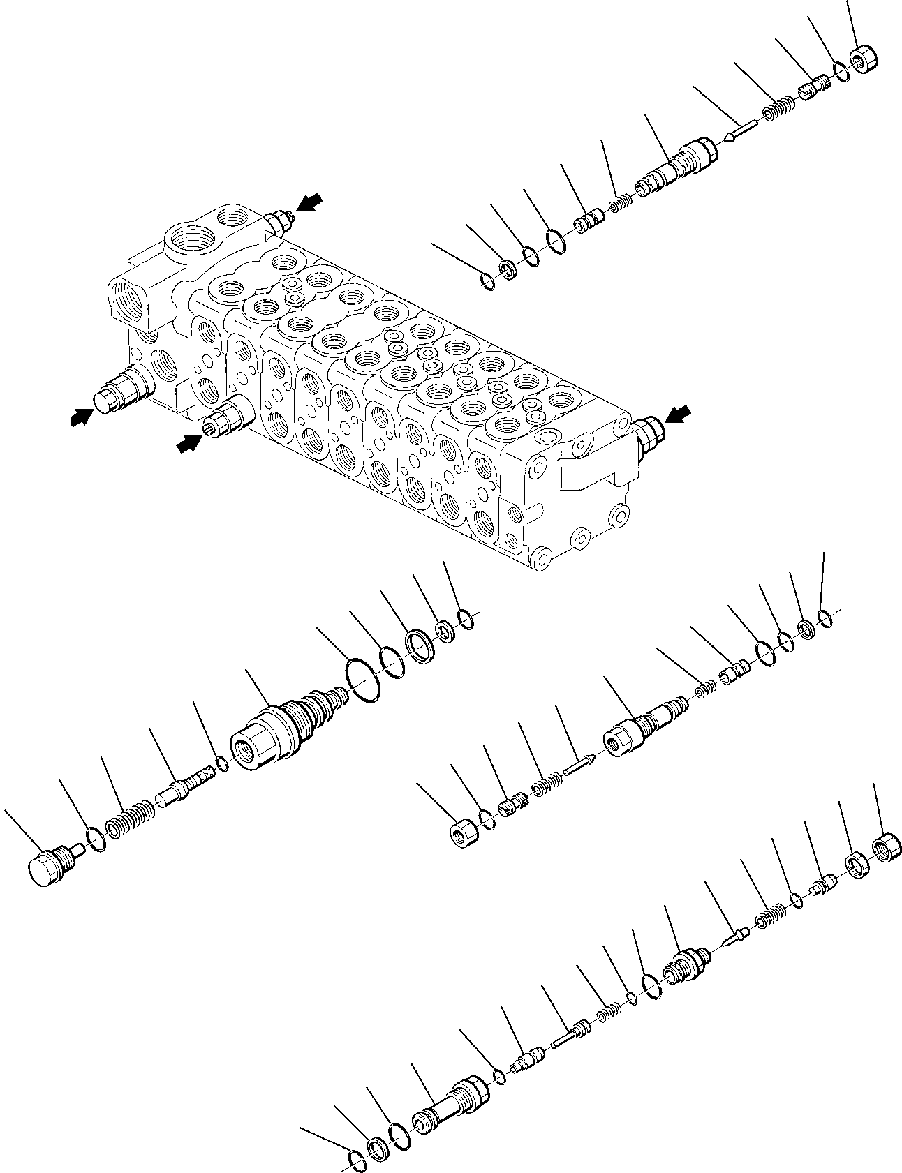 Komatsu parts book diagram for PC75R-2 USA S/N 22E5200001-Up: CONTROL VALVE (5/7)