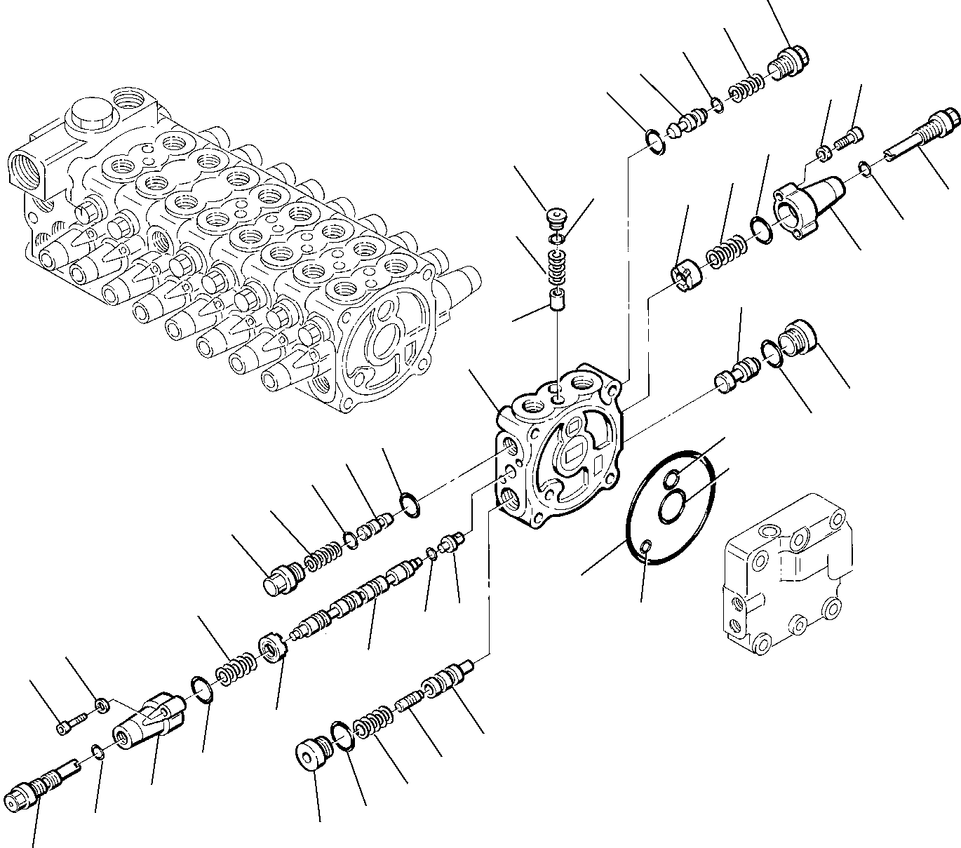 Komatsu parts book diagram for PC75R-2 USA S/N 22E5200001-Up: CONTROL VALVE (7/7)