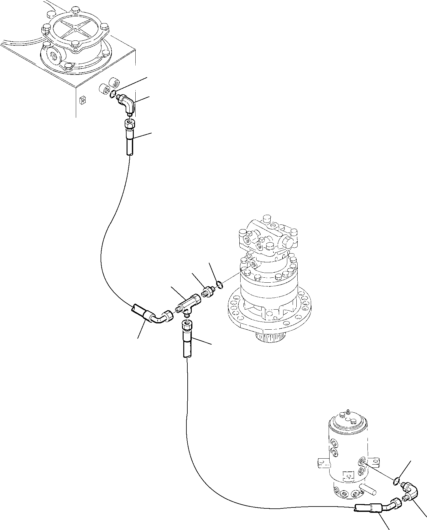 Komatsu parts book diagram for PC75R-2 USA S/N 22E5200001-Up: HYDRAULIC PIPING (DRAIN LINE) (1/2)