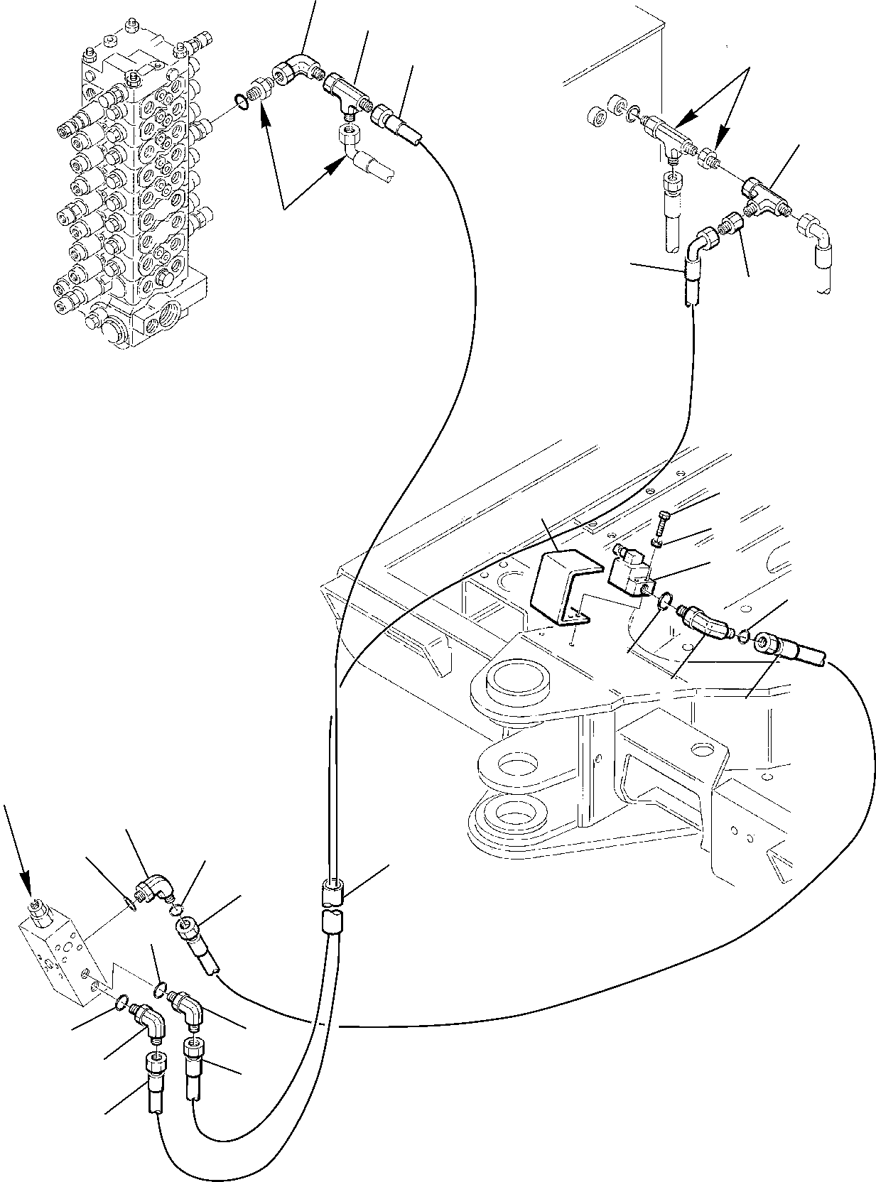 Komatsu parts book diagram for PC75R-2 USA S/N 22E5200001-Up: HYDRAULIC PIPING (OVERLOAD SENSOR LINE)