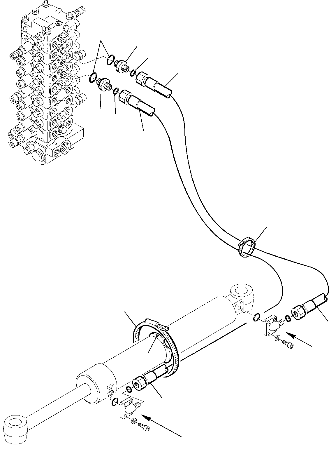 Komatsu parts book diagram for PC75R-2 USA S/N 22E5200001-Up: HYDRAULIC PIPING (BOOM SWING LINE)
