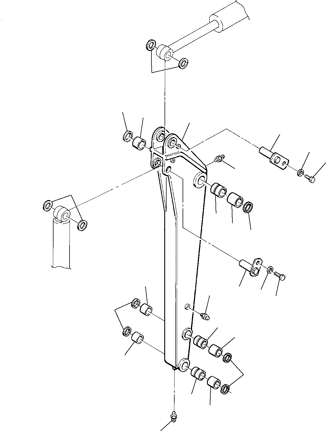 Komatsu parts book diagram for PC75R-2 USA S/N 22E5200001-Up: ARM, L=1700 MM
