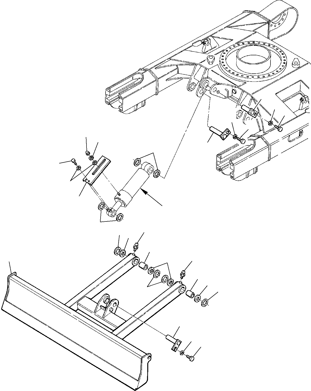 Komatsu parts book diagram for PC75R-2 USA S/N 22E5200001-Up: BLADE L=2050 MM