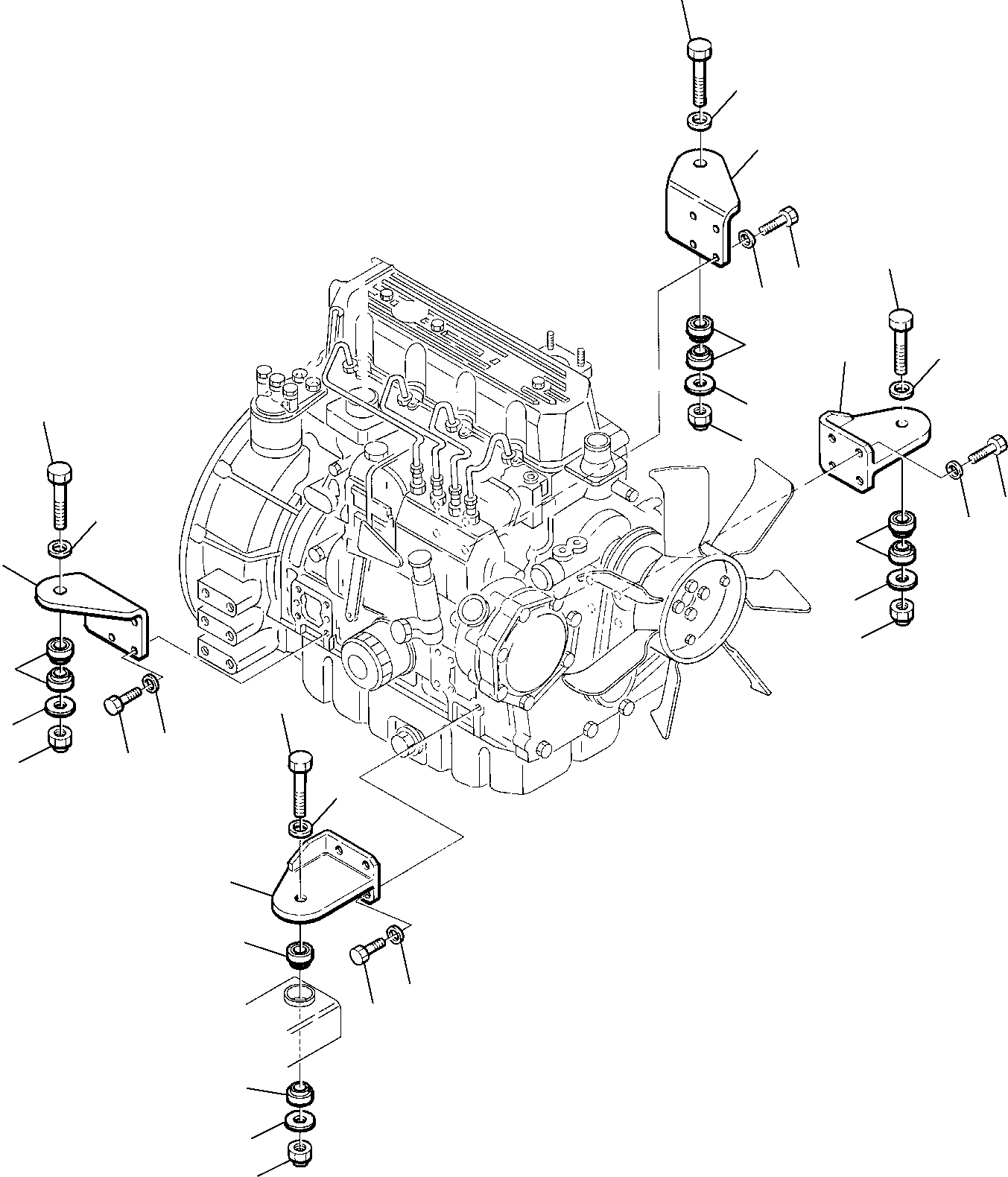 Excavators Komatsu / PC75R-2 USA S/N 22E5200763-Up(pc75ar_a) / ENGINE MOUNTING PARTS(B-0010 : 1000)