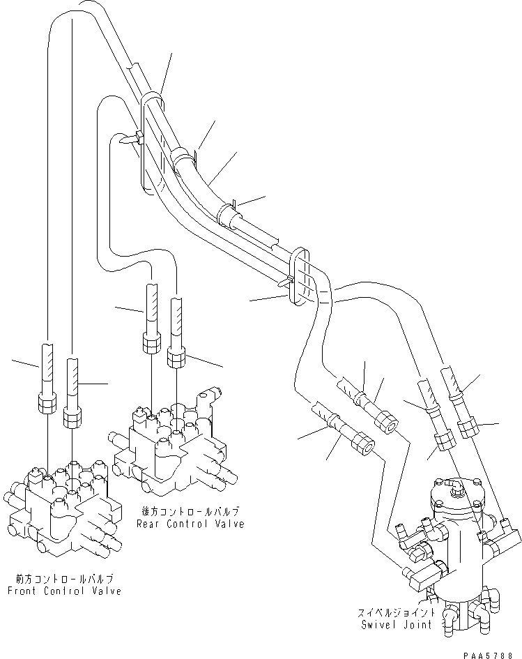 Komatsu parts book diagram for PC75UD-2 S/N 5001-UP: ACTUATOR LINE (TRAVEL)(#7928-)
