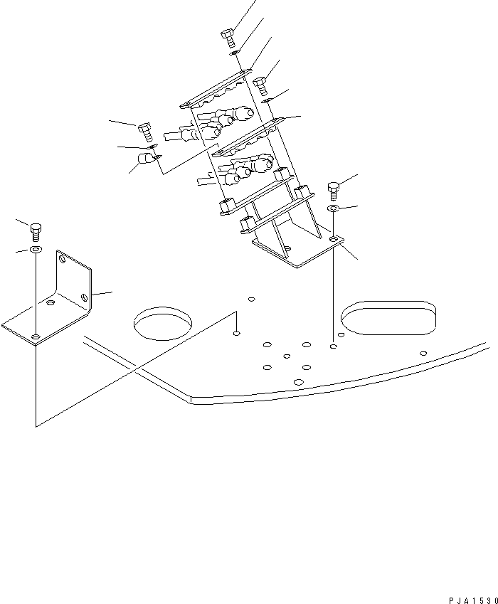 Komatsu parts book diagram for PC75UD-2 S/N 5001-UP: P.P.C MAIN LINE (BRACKET)