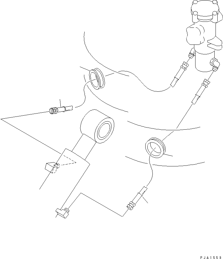 Komatsu parts book diagram for PC75UD-2 S/N 5001-UP: LOWER HYDRAULIC LINE (BLADE CYLINDER LINE)