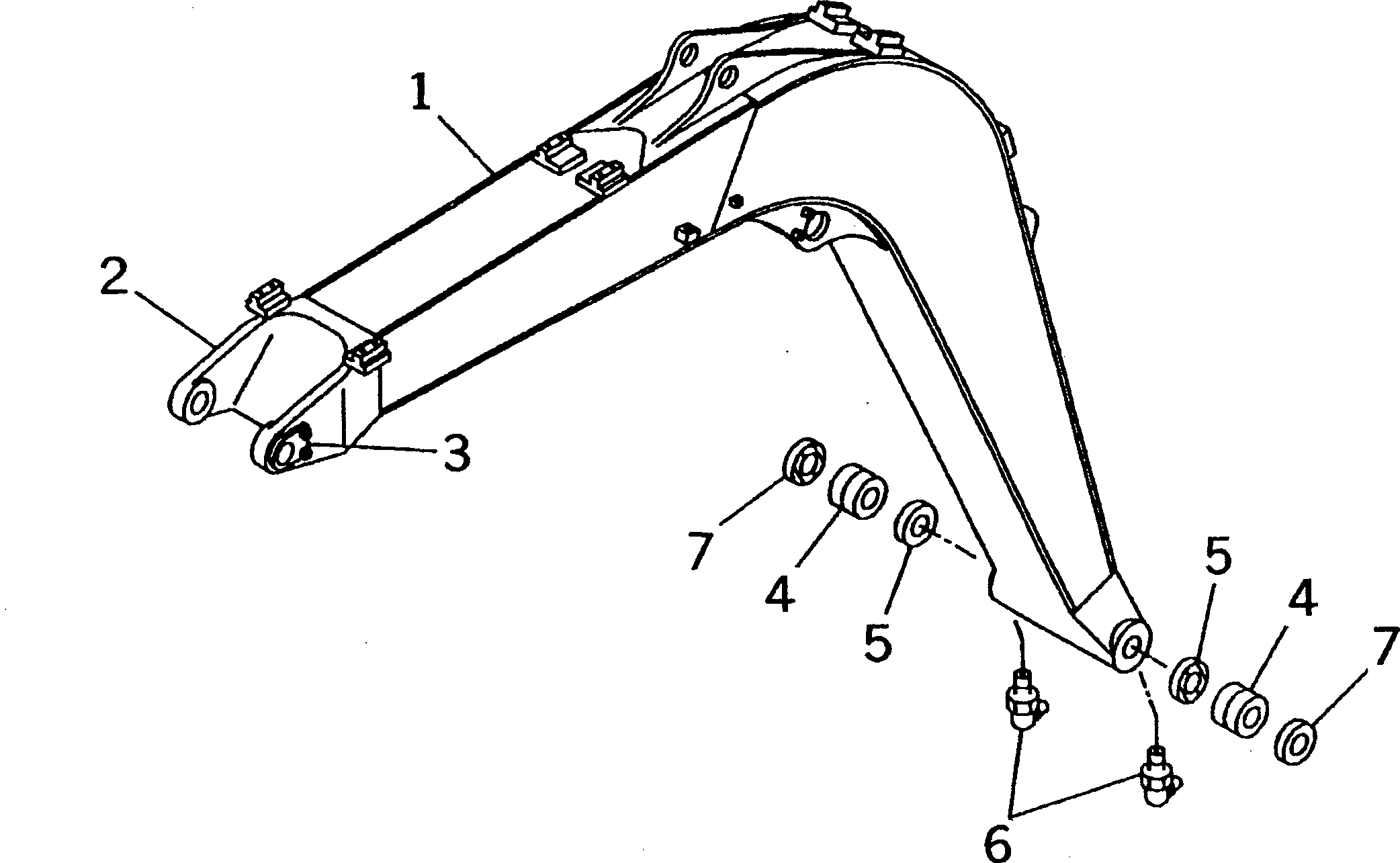 Komatsu parts book diagram for PC75UD-2 S/N 5001-UP: BOOM (BOOM)(UD)(#7075-)