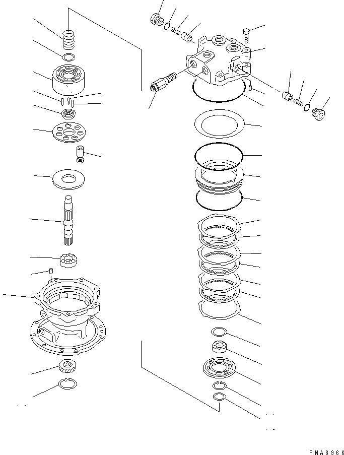 Komatsu parts book diagram for PC75UD-2 S/N 5001-UP: SWING MOTOR (1/2)(#5001-7927)