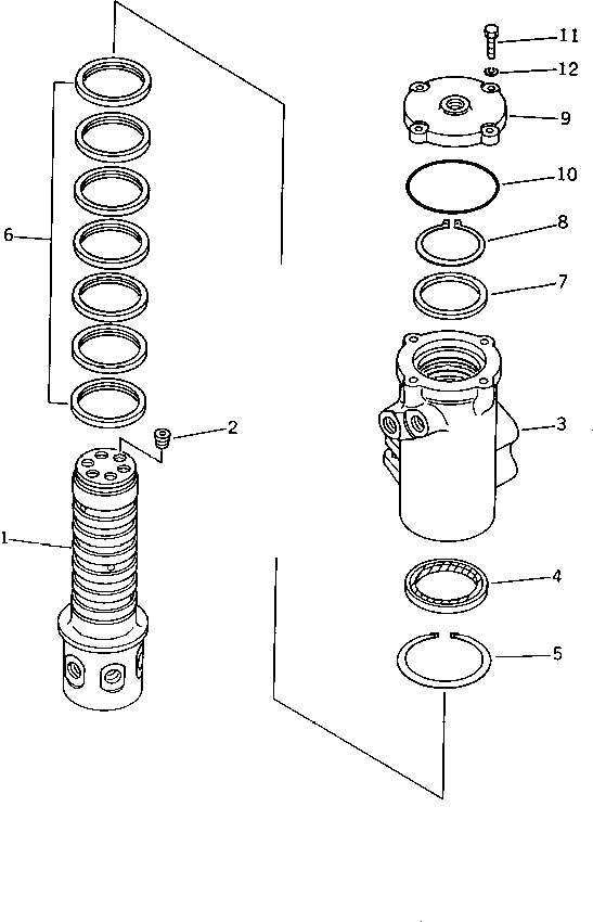 Komatsu parts book diagram for PC75UD-2 S/N 5001-UP: SWIVEL JOINT (INNER PARTS)(#5001-7927)