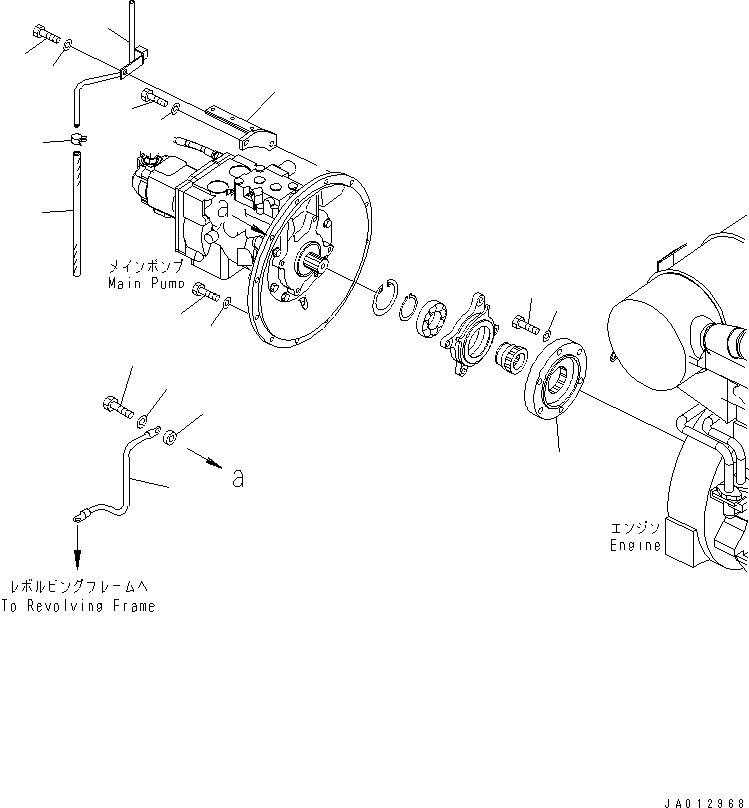 Komatsu parts book diagram for PC78MR-6 S/N 1001-UP (For North America): DAMPER(#1190-)