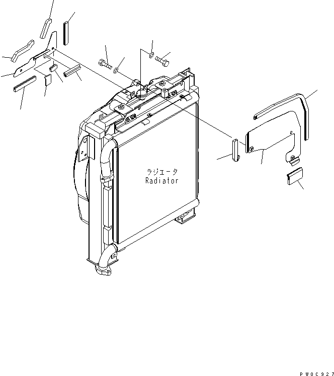 Komatsu parts book diagram for PC78MR-6 S/N 1001-UP (For North America): COOLING (SEAL PLATE)