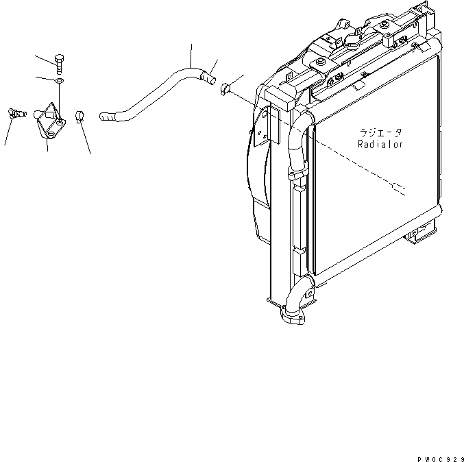 Komatsu parts book diagram for PC78MR-6 S/N 1001-UP (For North America): COOLING (DRAIN)