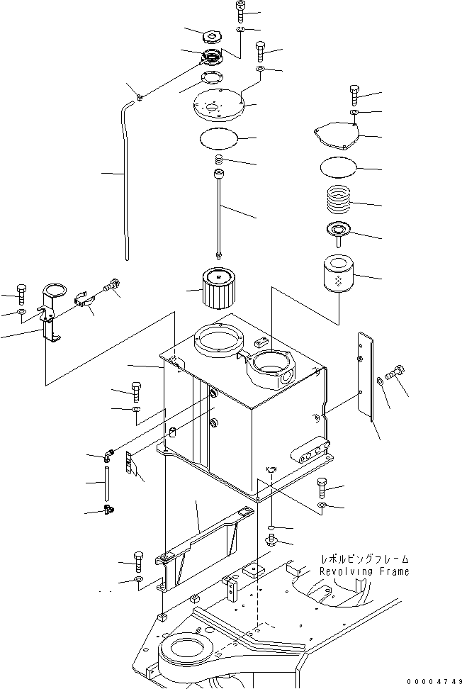 Komatsu parts book diagram for PC78MR-6 S/N 1001-UP (For North America): HYDRAULIC TANK