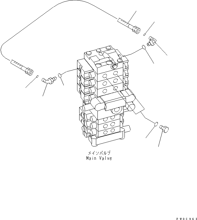 Komatsu parts book diagram for PC78MR-6 S/N 1001-UP (For North America): ATTACHMENT LINE (PLUG)