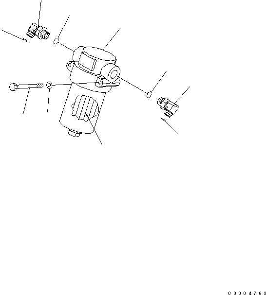 Komatsu parts book diagram for PC78MR-6 S/N 1001-UP (For North America): ATTACHMENT LINE (FILTER) (WITH SERVICE VALVE) (YELLOW)