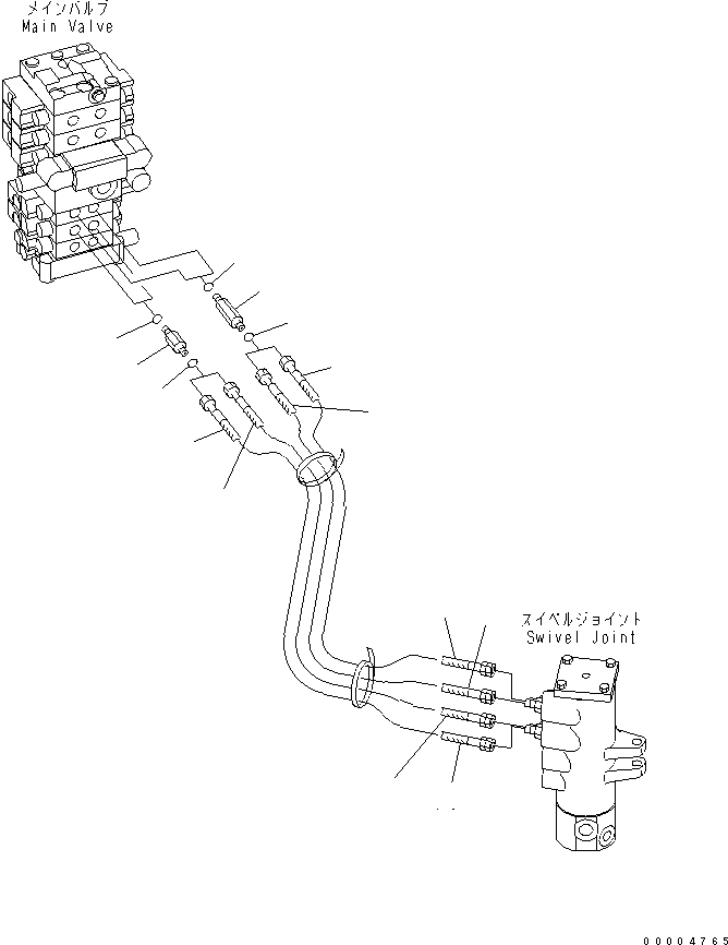 Komatsu parts book diagram for PC78MR-6 S/N 1001-UP (For North America): TRAVEL LINE (BLADE)
