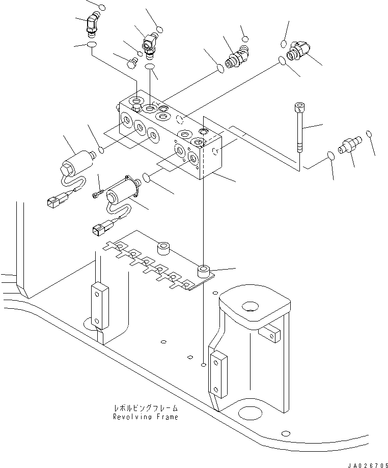 Komatsu parts book diagram for PC78MR-6 S/N 1001-UP (For North America): SOLENOID VALVE (BLADE)