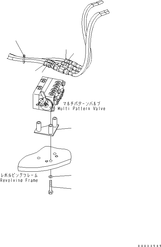 Komatsu parts book diagram for PC78MR-6 S/N 1001-UP (For North America): MULTI PATTERN (BRACKET) (J/D)(#1006-)