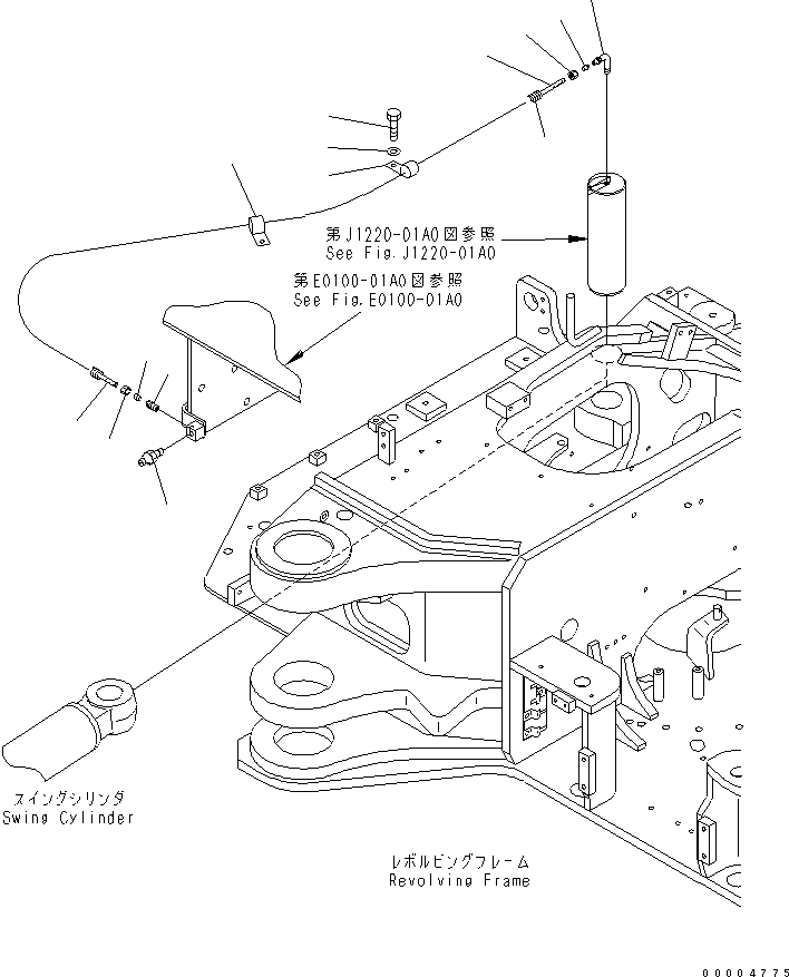Komatsu parts book diagram for PC78MR-6 S/N 1001-UP (For North America): LUBRICATION LINE