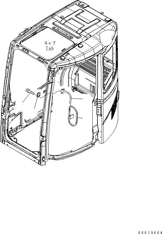 Komatsu parts book diagram for PC78MR-6 S/N 1001-UP (For North America): REAR VIEW MIRROR ? L.H. (SINGLE)