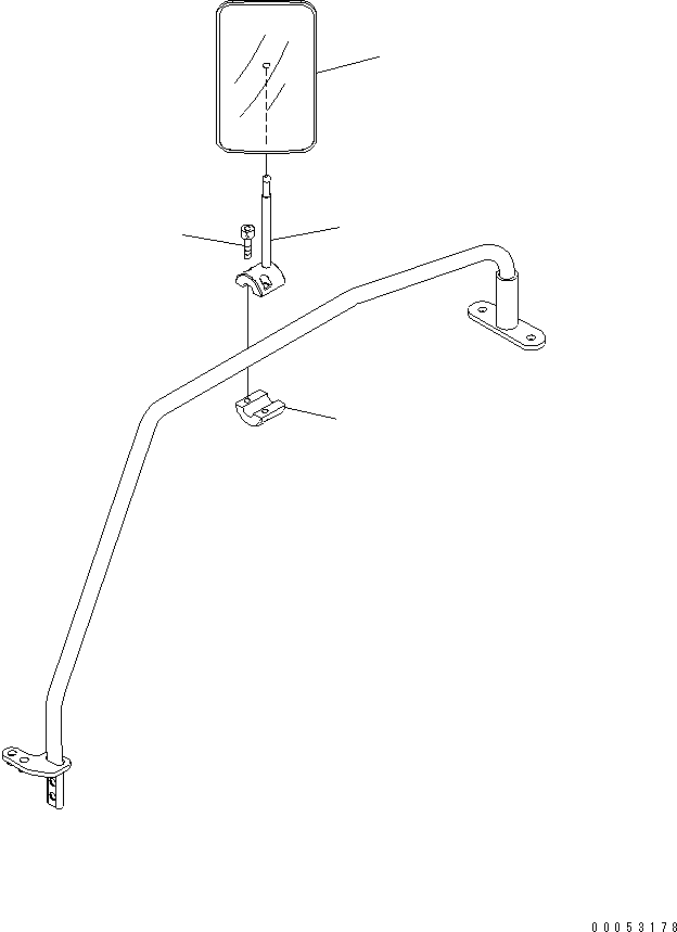 Komatsu parts book diagram for PC78MR-6 S/N 1001-UP (For North America): REAR VIEW MIRROR RH (FOR EU)(#2665-)