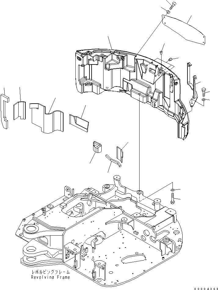 Komatsu parts book diagram for PC78MR-6 S/N 1001-UP (For North America): COUNTER WEIGHT (YELLOW)