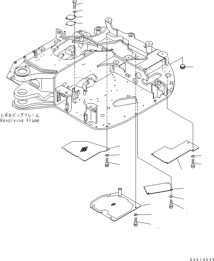Komatsu parts book diagram for PC78MR-6 S/N 1001-UP (For North America): UNDER COVER (YELLOW)