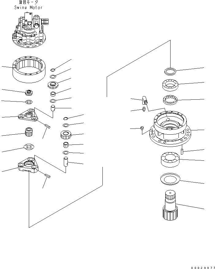 Komatsu parts book diagram for PC78MR-6 S/N 1001-UP (For North America): SWING MACHINERY (MACHINERY)(#1001-3252)