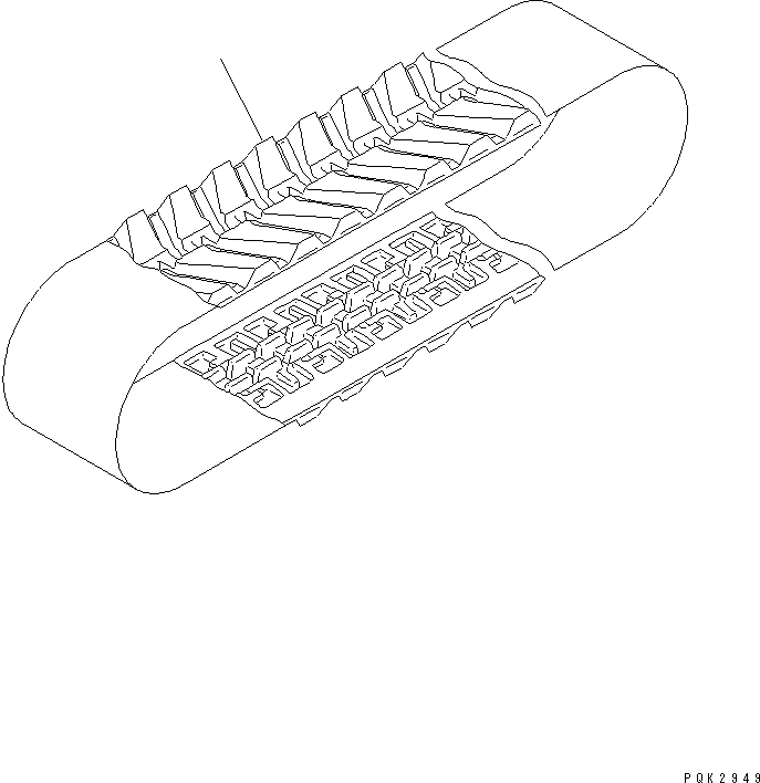 Komatsu parts book diagram for PC78MR-6 S/N 1001-UP (For North America): RUBBER SHOE (450MM WIDE)