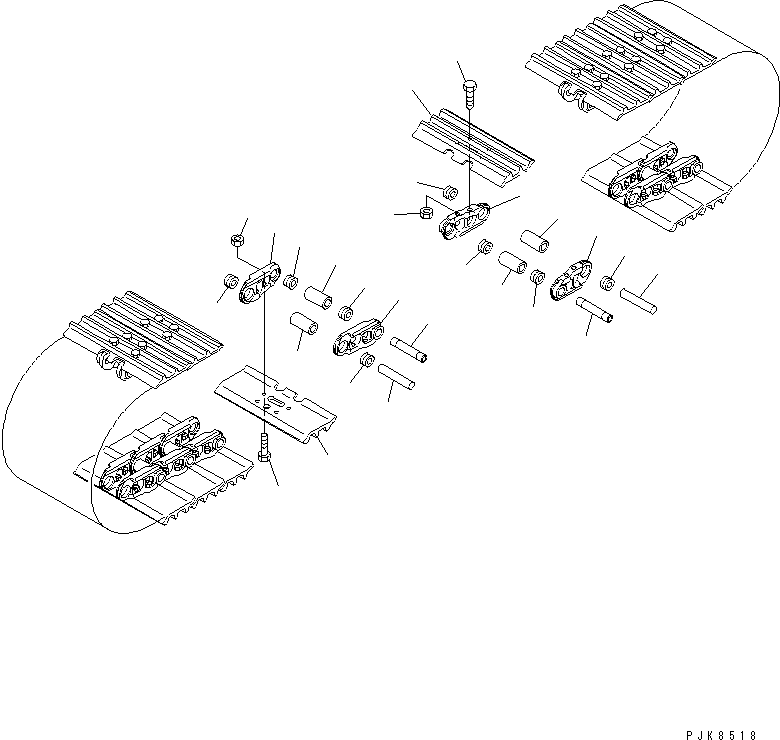 Komatsu parts book diagram for PC78MR-6 S/N 1001-UP (For North America): TRACK SHOE (TRIPLE GROUSER WITH HOLE) (600MM WIDE)
