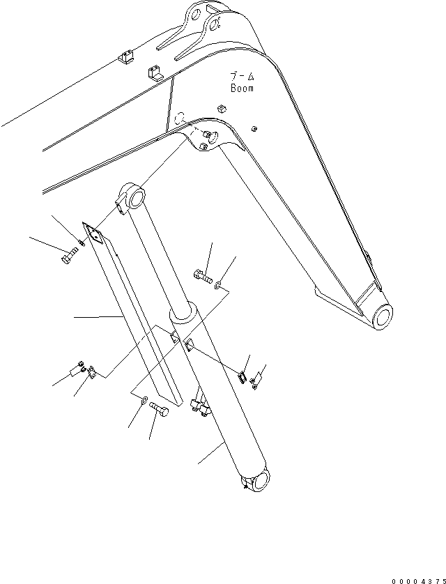 Komatsu parts book diagram for PC78MR-6 S/N 1001-UP (For North America): BOOM CYLINDER (YELLOW)
