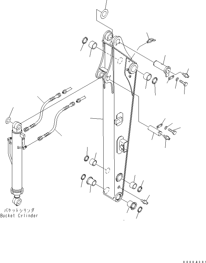 Komatsu parts book diagram for PC78MR-6 S/N 1001-UP (For North America): ARM (ATTACHMENT) (YELLOW)