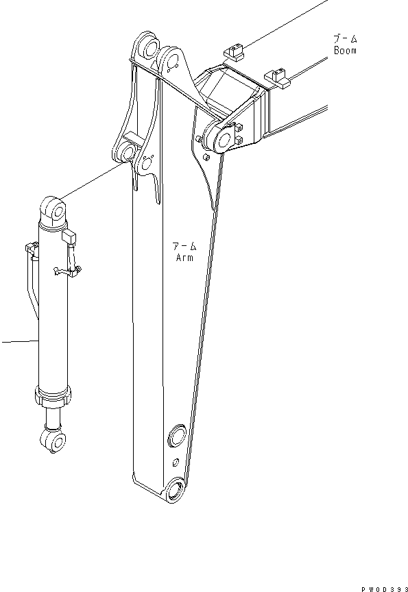 Komatsu parts book diagram for PC78MR-6 S/N 1001-UP (For North America): BUCKET CYLINDER (YELLOW)