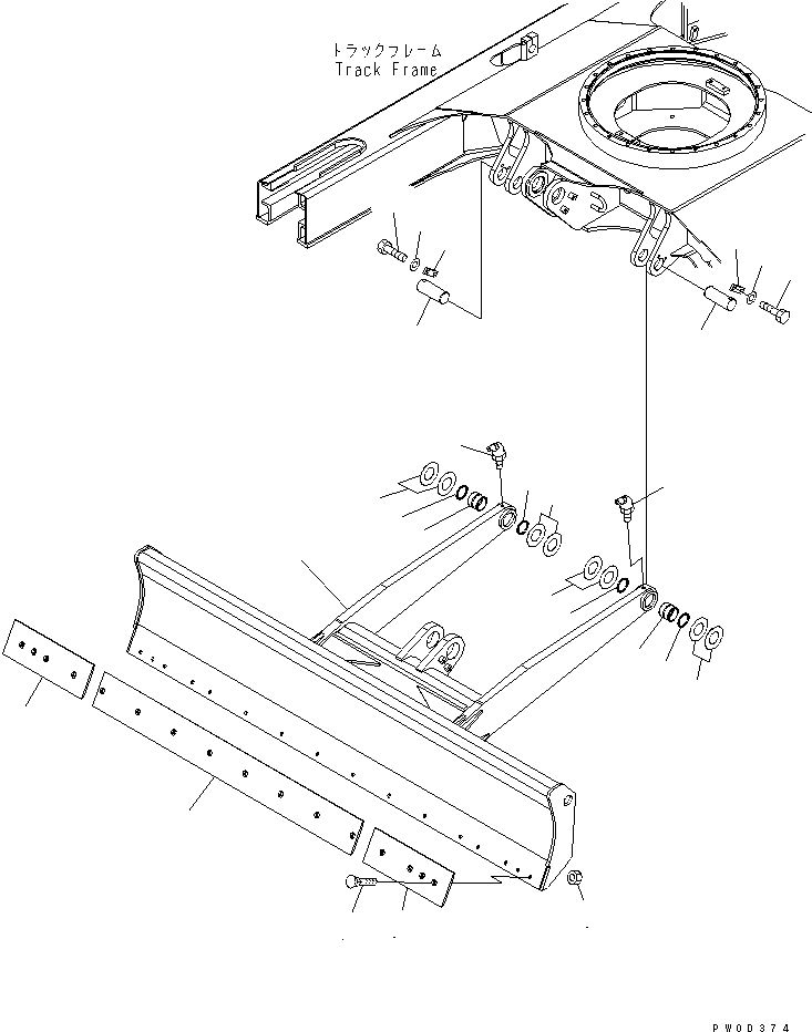 Komatsu parts book diagram for PC78MR-6 S/N 1001-UP (For North America): BLADE (STRENGTH)