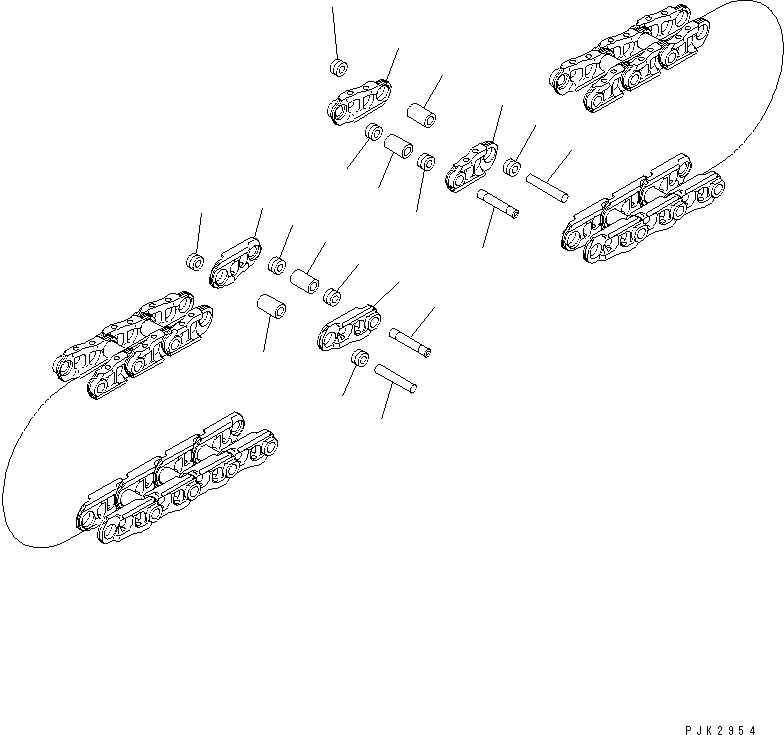 Komatsu parts book diagram for PC78MR-6 S/N 1001-UP (For North America): TRACK LINK (78 SET) (SUPPLY PARTS)