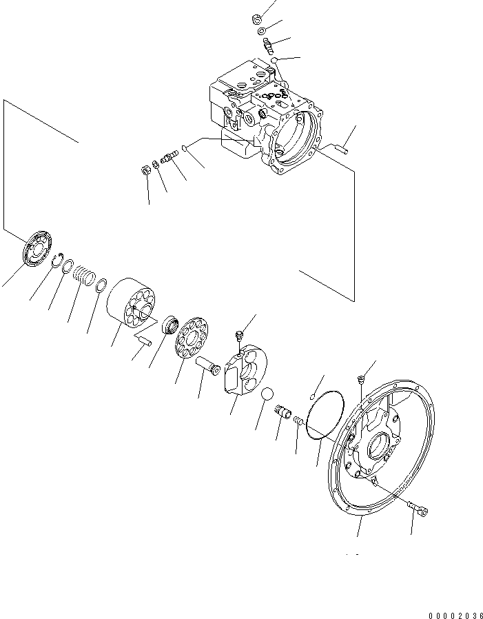 Komatsu parts book diagram for PC78MR-6 S/N 1001-UP (For North America): PISTON PUMP (2/4) (BLADE) (ENGLISH)(#1001-4147)