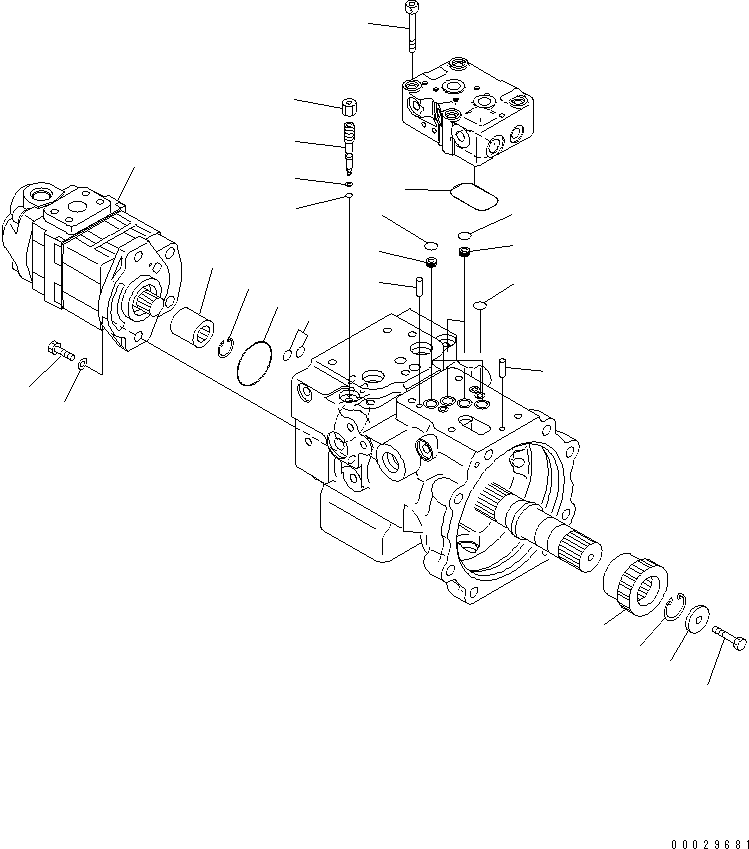 Komatsu parts book diagram for PC78MR-6 S/N 1001-UP (For North America): PISTON PUMP (4/4) (FOR BLADE)(#1190-)