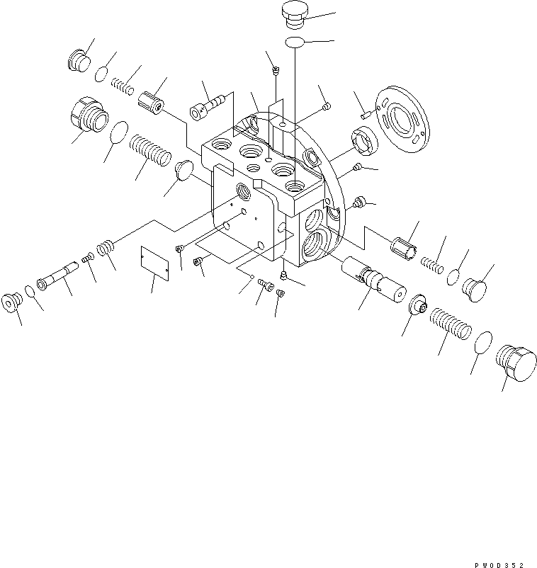 Komatsu parts book diagram for PC78MR-6 S/N 1001-UP (For North America): TRAVEL MOTOR (2/3) (HYDRAULIC MOTOR) (1/2) (GM09VN TYPE)