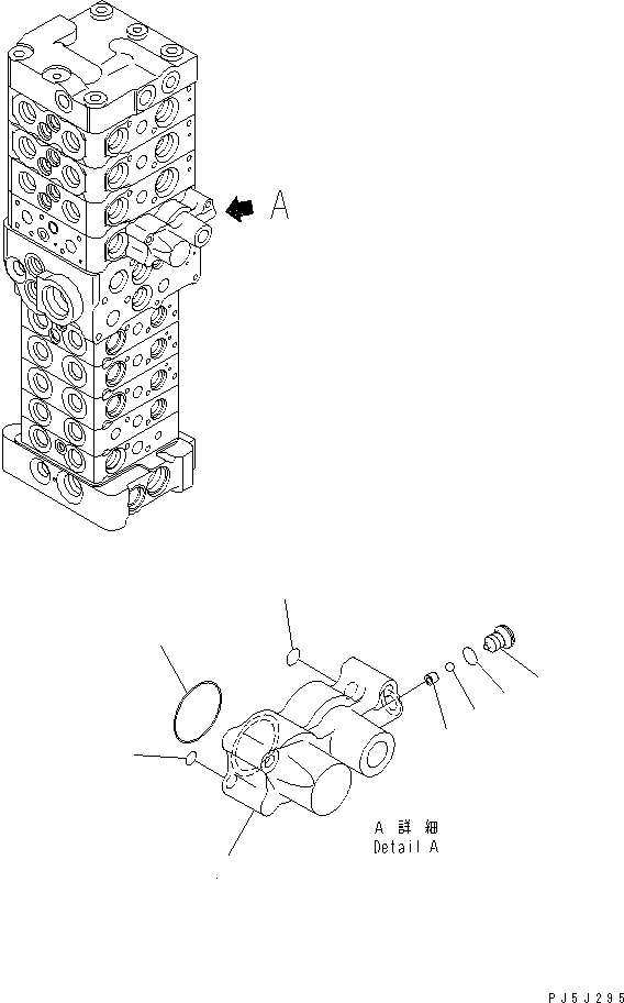 Komatsu parts book diagram for PC78MR-6 S/N 1001-UP (For North America): MAIN VALVE (9-VALVE) (4/25) (FOR BLADE)