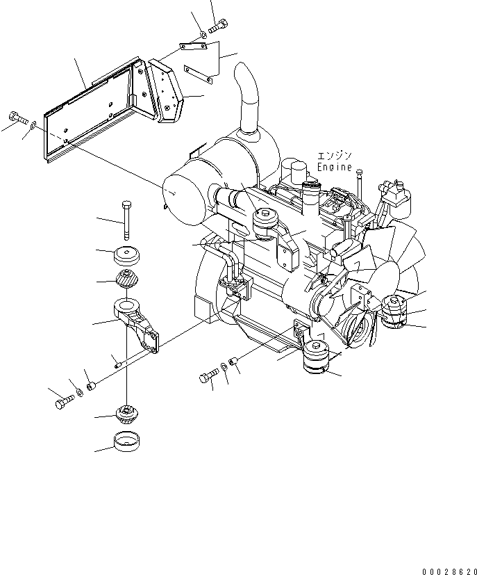 Excavators Komatsu / PC78US-6 S/N 4001-UP (For North America)(pc78us-c) / ENGINE MOUNT(#6501-)(030040 : B0100-01A0A)