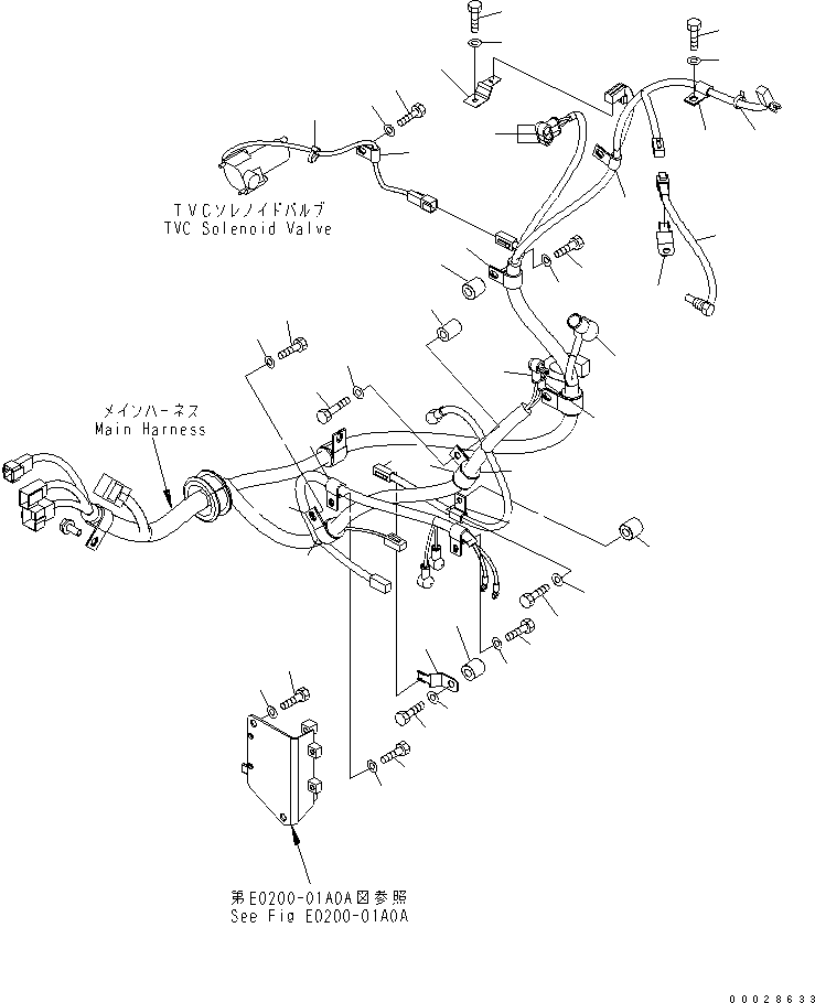 Excavators Komatsu / PC78US-6 S/N 4001-UP (For North America)(pc78us-c) / ELECTRICAL (MAIN HARNESS) (2/2)(#6501-)(120090 : E0200-02A0B)