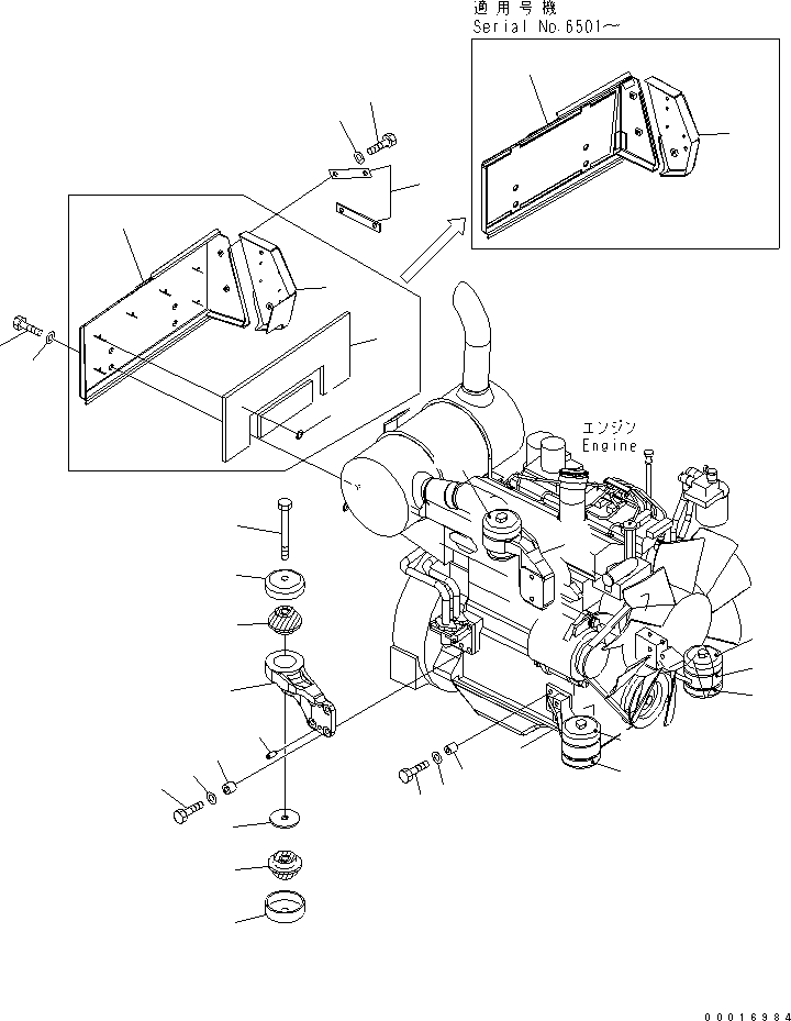 Excavators Komatsu / PC78US-6 S/N 4001-UP(pc78us0r) / ENGINE MOUNT(030010 : B0100-01A0)