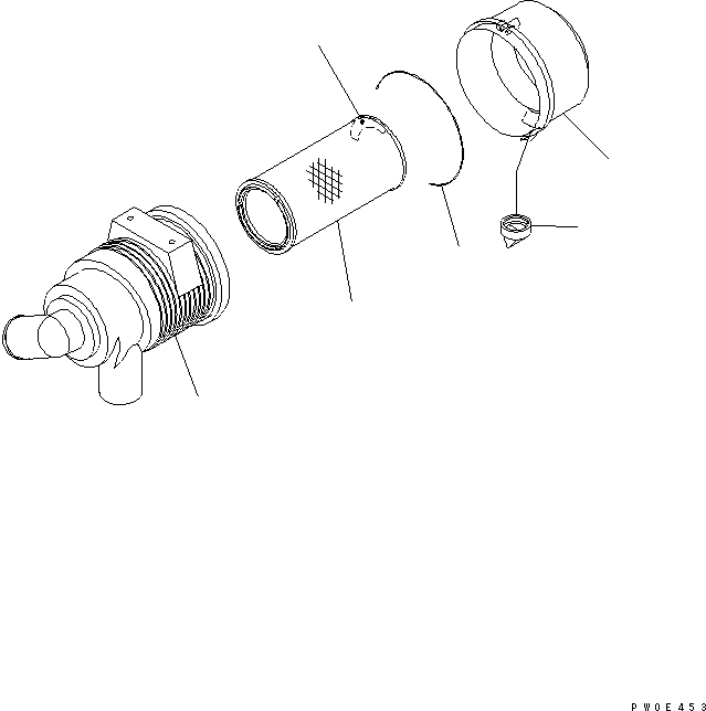 Excavators Komatsu / PC78US-6 S/N 4001-UP(pc78us0r) / AIR CLEANER (SINGLE ELEMENT TYPE)(030060 : B0200-51A0)