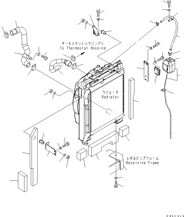 Excavators Komatsu / PC78US-6 S/N 4001-UP(pc78us0r) / COOLING (PIPING AND MOUNTING)(#4001-6500)(060070 : C0100-03A0)