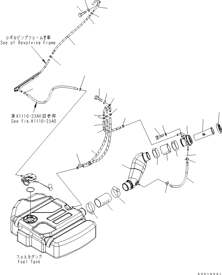 Excavators Komatsu / PC78US-6 S/N 4001-UP(pc78us0r) / FUEL TANK (SUB TANK)(#4860-6500)(090050 : D0100-03A0A)
