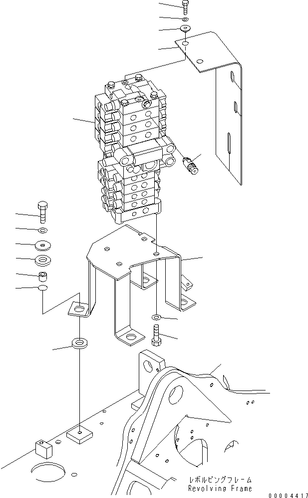 Komatsu parts book diagram for PC78US-6 S/N 4001-UP: MAIN VALVE (WITH  SERVICE VALVE) (FOR SLIDE ARM)