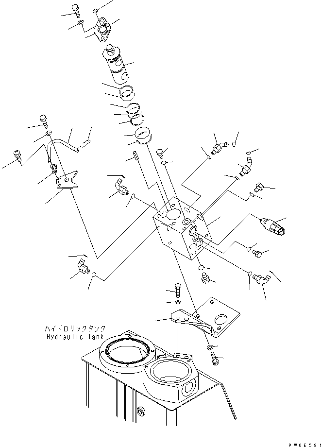 Komatsu parts book diagram for PC78US-6 S/N 4001-UP: ATTACHMENT LINE (MODE CHANGE VALVE) (WITH SERVICE VALVE)(#4600-6500)