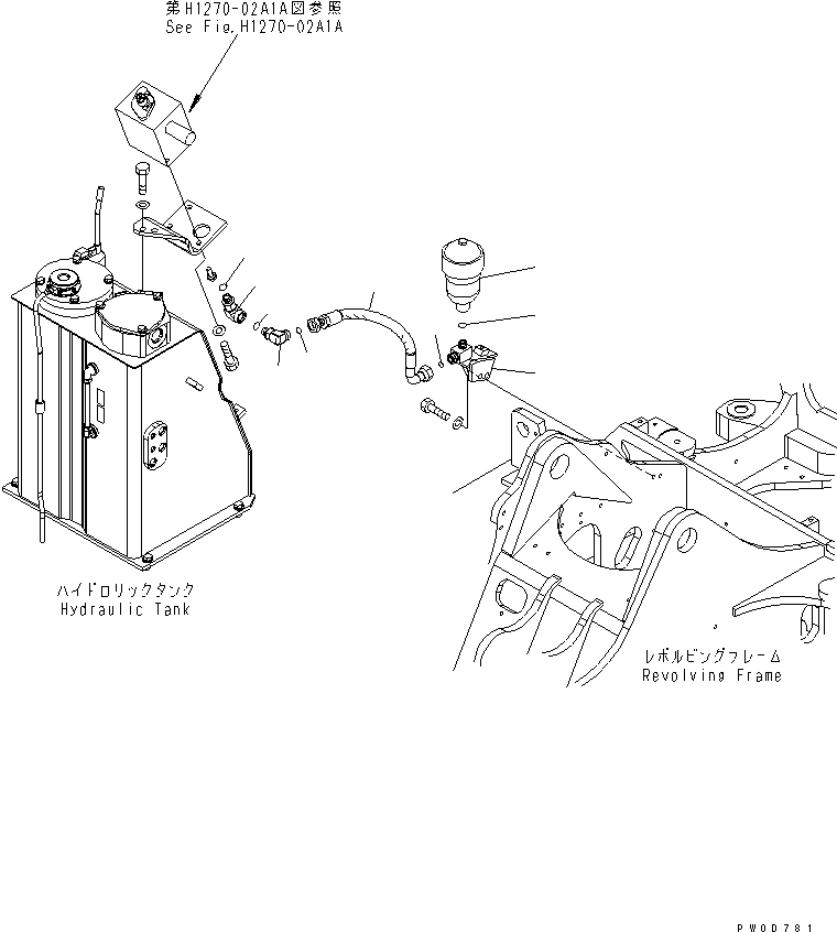 Excavators Komatsu / PC78US-6 S/N 4001-UP(pc78us0r) / ATTACHMENT LINE (ACCUMULATOR) (YELLOW)(#4396-)(150420 : H1270-04A4A)