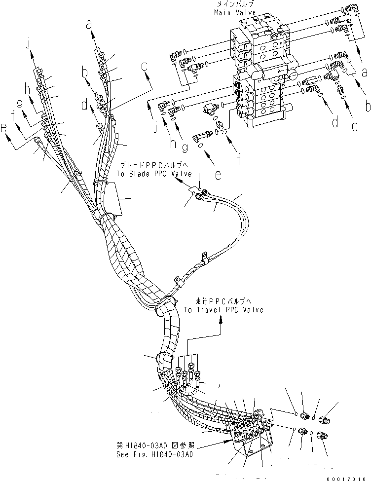 Excavators Komatsu / PC78US-6 S/N 4001-UP(pc78us0r) / P.P.C MAIN LINE (1/4) (BLADE)(#6501-)(150520 : H1840-01A2A)